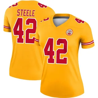 Carson Steele Women's Kansas City Chiefs Nike Inverted Jersey - Legend Gold