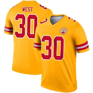 Charcandrick West Men's Kansas City Chiefs Nike Inverted Jersey - Legend Gold