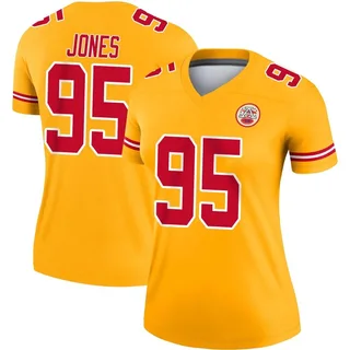 Chris Jones Women's Kansas City Chiefs Nike Inverted Jersey - Legend Gold