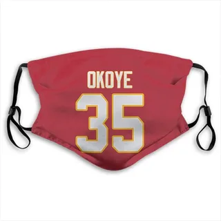 Christian Okoye Kansas City Chiefs Jersey Name & Number Face Mask - Red