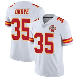 Christian Okoye Men's Kansas City Chiefs Nike Vapor Untouchable Jersey - Limited White