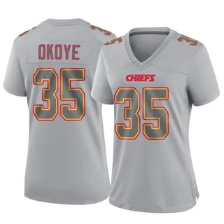 Christian Okoye Women's Kansas City Chiefs Nike Atmosphere Fashion Jersey - Game Gray