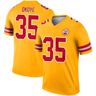 Christian Okoye Youth Kansas City Chiefs Nike Inverted Jersey - Legend Gold