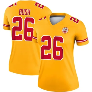 Deon Bush Women's Kansas City Chiefs Nike Inverted Jersey - Legend Gold