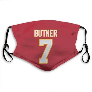 Harrison Butker Kansas City Chiefs Jersey Name & Number Face Mask - Red