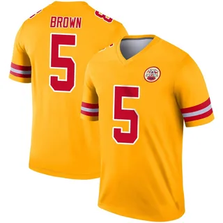 Hollywood Brown Men's Kansas City Chiefs Nike Inverted Jersey - Legend Gold