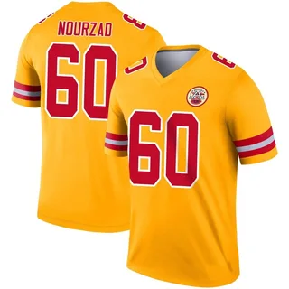 Hunter Nourzad Men's Kansas City Chiefs Nike Inverted Jersey - Legend Gold