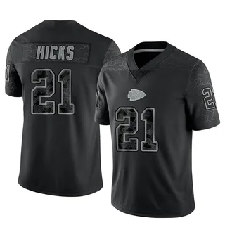 Jaden Hicks Youth Kansas City Chiefs Nike Reflective Jersey - Limited Black