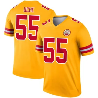 Joshua Uche Men's Kansas City Chiefs Nike Inverted Jersey - Legend Gold