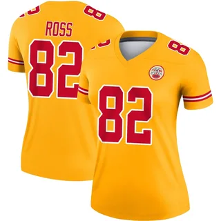 Justyn Ross Women's Kansas City Chiefs Nike Inverted Jersey - Legend Gold