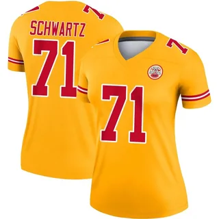 Mitchell Schwartz Women's Kansas City Chiefs Nike Inverted Jersey - Legend Gold