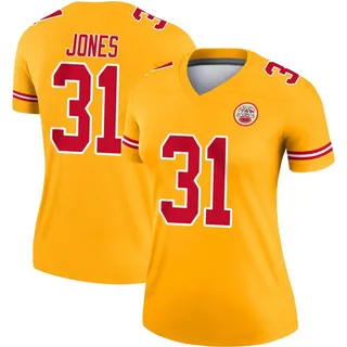 Nic Jones Women's Kansas City Chiefs Nike Inverted Jersey - Legend Gold