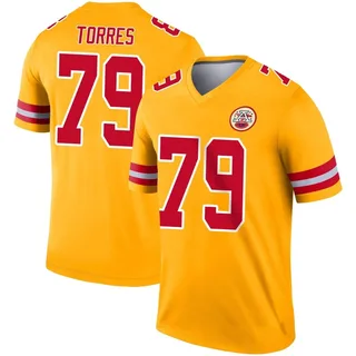 Nick Torres Men's Kansas City Chiefs Nike Inverted Jersey - Legend Gold