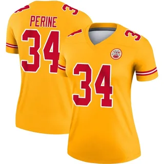 Samaje Perine Women's Kansas City Chiefs Nike Inverted Jersey - Legend Gold